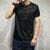 2017夏季新款韩版修身迷彩印花休闲学生打底衫中青年上衣圆领纯色男士短袖T恤男装大码潮T70325(黑色 5XL)