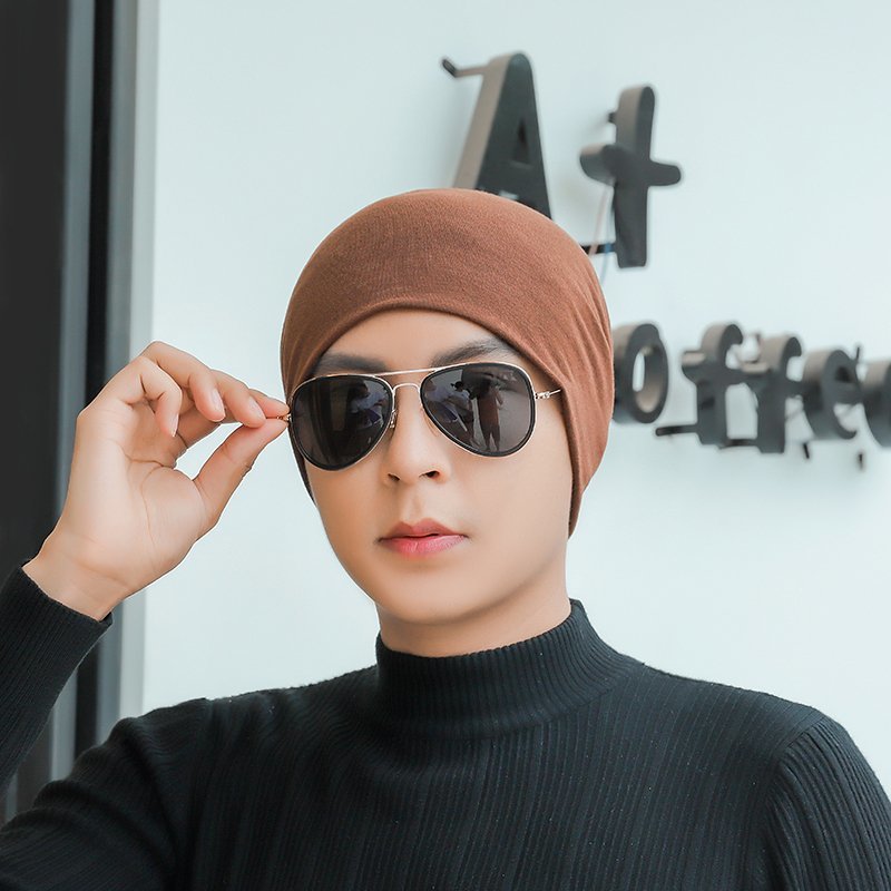 suntek男士帽子睡帽男光头夏款头巾帽女透气套头包头帽夏季薄款睡觉