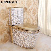 吉派（JiPAi）欧式金色马桶连体座便器(金色马桶蔷薇花款-400坑距)