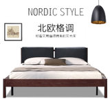 木巴北欧日式实木床1.8 白蜡木全实木床环保现代简约卧室双人床(C351 默认)