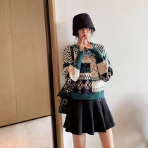 袖熙 毛衣女宽松外穿新款韩版套头针织上衣内搭打底线衫(绿色 XL)