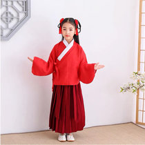 明制儿童汉服女童古装中国风2020新款秋装长袖唐装古风仙女裙飘逸(红色 120)