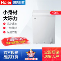 海尔 (Haier) BC/BD-101HZ 101升 家用冷柜 冷藏冷冻转化 小型迷你冷柜 节能单温冰箱 白色