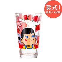 不二家日式牛奶杯 玻璃吸管杯水杯刻度有盖牛奶果汁杯子可爱ins风(大头妹单杯无盖)