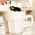 豪峰 创意马克杯陶瓷杯子咖啡杯牛奶杯早餐杯卡通可爱水杯带勺(黑猫白色款满天星带勺)