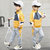 男童上衣+裤子套装春季新款中大童男孩洋气拼接撞色和两件套儿童(110 黄色)