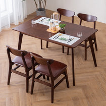 物槿 实木餐椅家用木头桌椅现代 YPH-02(胡桃色桌子)