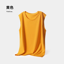 韩沿男士背心打底无痕背心男士莫代尔居家服背心T恤一片式吊带衫(黄色 175)