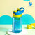 日本AKAW随手杯儿童夏季运动便携简约带吸管提手方便卡通可爱便携耐摔杯子(海洋蓝)