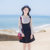 2018秋装新款韩版女装修身显瘦长袖时尚气质打底拼接连衣裙裙子(黑色)(S)