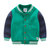 宝宝休闲外套 秋装新款男童童装儿童拼袖长袖wt7716(150 绿色（秋冬款）)