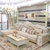 欧式沙发组合 客厅 整装欧式小奢华户型简欧实木布艺沙发(象牙白色 扶手单位（皮配艺款）)