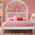 木巴韩式蝴蝶儿童床1.2米多功能储物公主床粉色 环保儿童家具套房组合(白色 默认)