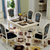 a家家具 美式乡村大理石餐桌椅组合现代简约家用白色实木欧式餐桌(餐桌+有扶手餐椅*4 木面)