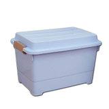 臻酷 特大号塑料收纳箱周转箱塑料整理箱衣服收纳盒储物盒有盖储物箱子(蓝色 小号16L)