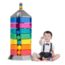 彩虹塔(包含大EPP彩虹塔1个,10个木质小彩虹塔)幼儿园区角玩具早教中华智慧感觉统合区角玩具系列JMQ-032