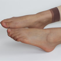 黑色丝袜短袜女水晶丝肉色夏天性感肉色隐形脚尖透明短丝袜日系(咖啡色 35-38)