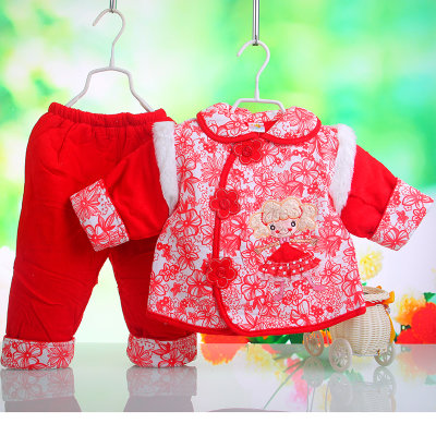 女童女宝宝秋冬装新年唐装儿童古装婴儿幼儿小