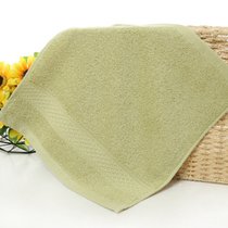 3条装加厚棉方巾成人洗脸柔软吸水正方形家用全棉小毛巾(草绿色3条装)