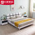 A家 床 双人床现代简约单人床卧室家具1.5米1.8米板木结合黑白套系烤漆(单床+床垫*1 1.8*2米框架床)