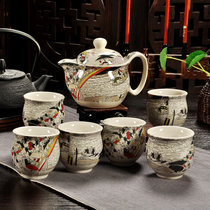 茶具套装整套陶瓷防烫双层杯功夫茶具中式青花瓷茶壶茶杯家用.Sy  套装(清明上河图)(套装)