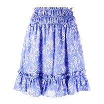 KENZO女士蓝色印花图案半裙 FA52JU127521-6638蓝色 时尚百搭