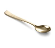 一次性勺子金色白色长柄勺咖啡色西餐勺塑料镀金圆头勺冰淇淋勺(金色光柄大勺17.5CM 12个 默认版本)
