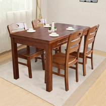 木巴家具木质餐桌椅组合一桌四椅长方形简约现代中式组装客厅饭桌子4人6人CZ153+YZ318(CZ120+yz380一桌六椅)
