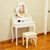 【京好】梳妆台镜子套装A68 卧室欧式实木化妆桌椅 现代简约环保雕花家具(A款象牙白色宽75厘米 不带梳妆凳子)