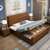 吉木多 橡胶木实木床新中式1.8米1.5米双人床经济型主卧婚床 颜色拍下备注(1.8*2米（雕花款） 单床)
