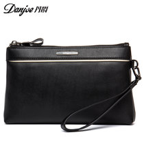 丹爵(DANJUE)新款男包头层牛皮男士手拿包商务休闲手包钱包卡包时尚款型包包 D8098(黑色)