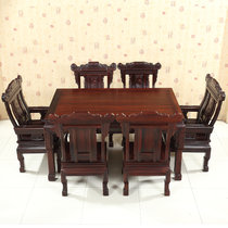 红木家具南美酸枝木餐桌实木饭桌长方形一桌六椅桌椅组合餐桌