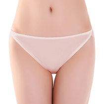 LPCSS品牌女士内裤高开叉性感薄透气桑蚕丝真丝低腰三角裤E704(裸粉 L)
