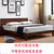 紫茉莉 1.8米双人床 卧室家具 实木床 北欧床 全实木床(胡桃色 裸床+椰棕床垫)