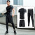 TP健身套装男健身服跑步运动速干衣训练服装夏季三件套篮球裤运动衣  TP1650(102黑色流光三件套 XL)