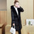莉妮吉尔2017年冬季加厚中长款连帽纯色长袖棉衣棉服时尚潮流显瘦修身(黑色 XL)