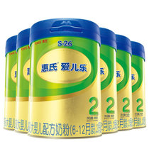 【惠氏官方旗舰店】惠氏（Wyeth）S-26 金装较大婴儿配方奶粉 2段 900g(6罐)