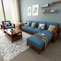 一米色彩 沙发 全实木沙发组合现代简约北欧风格左贵妃右转角纯原木储物小户型 客厅家具 胡桃色 双人位