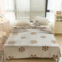 丹杰 珊瑚绒毯子床上用毛毯春秋法兰绒法莱绒床单沙发午睡毯铺床宿舍单人盖毯(雪花驼)