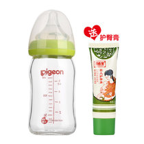 贝亲(Pigeon) 宽口径160ml玻璃奶瓶宝宝喂养用品 绿色AA72 SS号奶嘴(AA72（送马应龙护臀膏）)