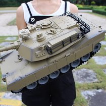 超大型儿童充电遥控坦克战车玩具汽车模型可发射子弹履带金属炮管儿童礼物(沙漠黄 单电配置送礼包+200发子弹)