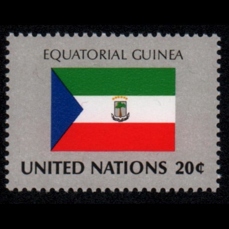 东吴收藏 联合国国旗 邮票 成员国国旗 之六(1981-4(4-4) 赤道几内亚)