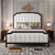吉木多 小美式实木床 1.8m主卧欧式双人床现代简约白色软靠1.5m卧室婚床(1.5*2米黑檀色 床+床头柜*2)