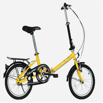 【开学季大促】骑行运动灰鼠自行车 16寸快装折叠车 单速男士女士小轮车 白色(黄色)