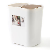 西派珂分类垃圾桶弹盖式简约时尚15L分类垃圾桶(白色 容量15L)