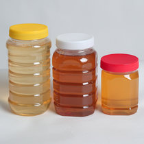 蜂蜜瓶塑料瓶子2斤pet透明食品密封罐5斤包装带盖一斤装3斤加厚(米白色 默认版本)