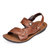 金猴 Jinho男士牛皮简约大气流行舒适休闲凉鞋真皮沙滩鞋卡其色棕色 Q3802(Q3802棕色 41码)