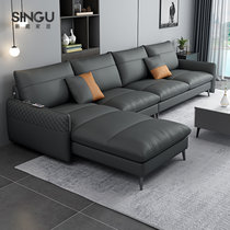 新飓简约现代小户型布艺沙发公寓客厅科技布沙发时尚L型转角黑色极简sofa家用软沙发组合(单人位 海绵版)