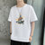 型煜 夏季时尚男卡通圆领休闲纯棉短袖T恤990097(白色 4XL)