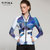 TITIKA2016秋冬新款瑜伽服拉链开衫运动外套女跑步健身服53140(蓝白紫印花-4456 XL)